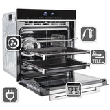 KKT KOLBE | Autarkes Herdset | 60cm Einbaubackofen EB8017ED | 59cm Induktionskochfeld IH85904FZ | Katalyse | Pizzafunktion | Grill | Umluft | Heißluft | Timer | SET8017IH594FZ
