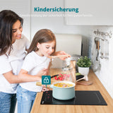 IsEasy Domino Induktionskochfeld Mit Flexzonen - 2 Platten, 9 Leistungsstufen, Boost-Funktion, Kindersicherung, 1-99min Timer, 29.5cm, 3400W, Schwarz