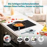 IsEasy Domino Induktionskochfeld Mit Flexzonen - 2 Platten, 9 Leistungsstufen, Boost-Funktion, Kindersicherung, 1-99min Timer, 29.5cm, 3400W, Schwarz