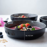 Moritz & Moritz 6x Smoothie Bowl Schüssel aus Porzellan Anthrazit – Buddha Bowl Schüssel für 6 Personen – Als Suppenschüssel, Salatschalen und Müslischalen Set