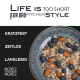 Moritz & Moritz ORGANIC Müslischalen Set 6-teilig Grau, Steingut Bowls im modernen Design, ca. 500 ml Füllmenge, einzigartiger Farbverlauf, robust und spülmaschinengeeignet