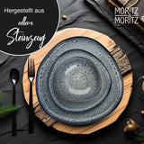 Moritz & Moritz ORGANIC Müslischalen Set 6-teilig Grau, Steingut Bowls im modernen Design, ca. 500 ml Füllmenge, einzigartiger Farbverlauf, robust und spülmaschinengeeignet