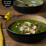 Moritz & Moritz VIDA 6er Suppen Teller Set Gelb-Grün-Rosa - Suppenteller für 6 Personen - Porzellan spülmaschinen- und mikrowellengeeignet