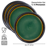 Moritz & Moritz SOLID 4x Kleine Teller 21 cm - Steinzeug Teller Set als Dessertteller, Kuchenteller, Frühstücksteller - Geschirr Set zum Servieren