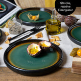 Moritz & Moritz SOLID 4x Kleine Teller 21 cm - Steinzeug Teller Set als Dessertteller, Kuchenteller, Frühstücksteller - Geschirr Set zum Servieren