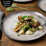 Moritz & Moritz VIDA Geschirrset 12 Personen Beige 36-tlg. - Modernes Porzellan Geschirr Set - Kratz-, Mikrowellen- & Spülmaschinenfest, Essgeschirr, Tafelservice, Kombiservice 12 Personen