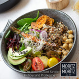 Moritz & Moritz 6x Smoothie Bowl Schüssel aus Porzellan Anthrazit – Buddha Bowl Schüssel für 6 Personen – Als Suppenschüssel, Salatschalen und Müslischalen Set
