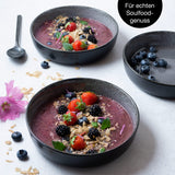 Moritz & Moritz 6x Smoothie Bowl Schüssel aus Porzellan Anthrazit – Buddha Bowl Schüssel für 6 Personen – Als Suppenschüssel, Salatschalen und Müslischalen Set