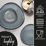 Moritz & Moritz ORGANIC Müslischalen Set 6-teilig Grau, Steingut Bowls im modernen Design, ca. 500 ml Füllmenge, einzigartiger Farbverlauf, robust und spülmaschinengeeignet