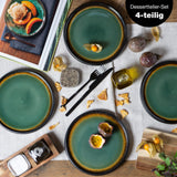 Moritz & Moritz SOLID 4x Kleine Teller 21 cm - Steinzeug Teller Set als Dessertteller, Kuchenteller, Frühstücksteller - Geschirr Set zum Servieren