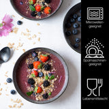 Moritz & Moritz 6x Smoothie Bowl Schüssel aus Porzellan Anthrazit – Buddha Bowl Schüssel für 6 Personen – Als Suppenschüssel, Salatschalen und Müslischalen Set