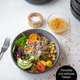 Moritz & Moritz 6x Smoothie Bowl Schüssel aus Porzellan Anthrazit – Buddha Bowl Schüssel für 6 Personen – Als Suppenschüssel, Salatschalen und Müslischalen Set
