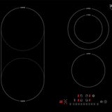 K&H Glaskeramikkochfeld NCD-7207D [4 ZONEN] - Herdplatte 4 Kochfelder mit Großer Bräterzone - Kochfeld 4 Platten Autark - Kochplatten 4er - Starkstrom-Anschluss - 59CM - 7200 Watt - 9 Leistungsstufen