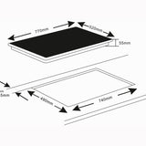 K&H Induktionskochfeld 77-IN-6800FLX [4 ZONEN] - Induktionskochplatte - Induktionsherdplatte Sensor Touch Steuerung - Kochfeld Induktion - Autark zum Einbau - 77CM - 6800 Watt - 17 Leistungsstufen