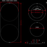 K&H Glaskeramikkochfeld NCD-7207D [4 ZONEN] - Herdplatte 4 Kochfelder mit Großer Bräterzone - Kochfeld 4 Platten Autark - Kochplatten 4er - Starkstrom-Anschluss - 59CM - 7200 Watt - 9 Leistungsstufen